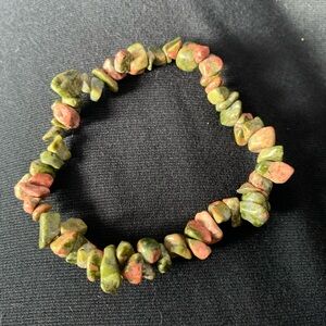 Unakite Jasper stretch bracelet.